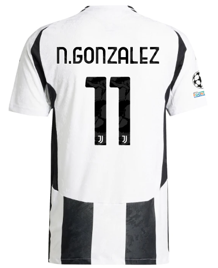 Official JUVENTUS HOME AUTHENTIC JERSEY 202425 – 11 – N.GONZALEZ – Champions League Pack Collection - Juventus FC Gear