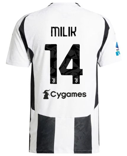 Official JUVENTUS HOME AUTHENTIC JERSEY 202425 – 14 – MILIK – Serie A Pack Collection - Juventus FC Gear