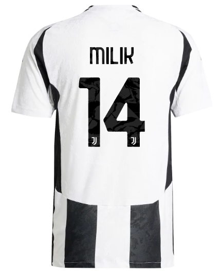 Official JUVENTUS HOME AUTHENTIC JERSEY 202425 – 14 – MILIK Collection - Juventus FC Gear