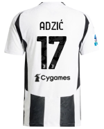 Official JUVENTUS HOME AUTHENTIC JERSEY 202425 – 17 – ADZIĆ – Serie A Pack Collection - Juventus FC Gear