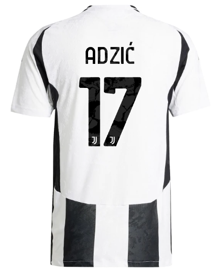Official JUVENTUS HOME AUTHENTIC JERSEY 202425 – 17 – ADZIĆ Collection - Juventus FC Gear