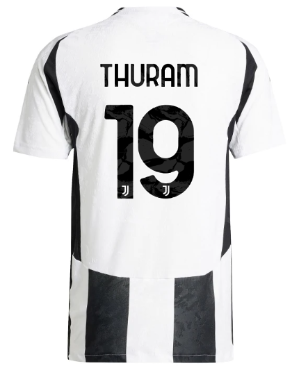 Official JUVENTUS HOME AUTHENTIC JERSEY 202425 – 19 – THURAM Collection - Juventus FC Gear
