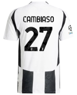 Official JUVENTUS HOME AUTHENTIC JERSEY 202425 – 27 – CAMBIASO – Champions League Pack Collection - Juventus FC Gear