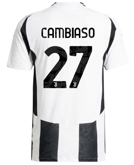 Official JUVENTUS HOME AUTHENTIC JERSEY 202425 – 27 – CAMBIASO Collection - Juventus FC Gear