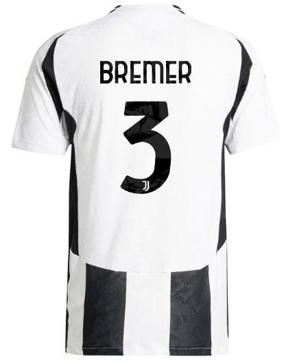 Official JUVENTUS HOME AUTHENTIC JERSEY 202425 – 3 – BREMER Collection - Juventus FC Gear