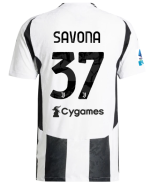 Official JUVENTUS HOME AUTHENTIC JERSEY 202425 – 37 – SAVONA – Serie A Pack Collection - Juventus FC Gear