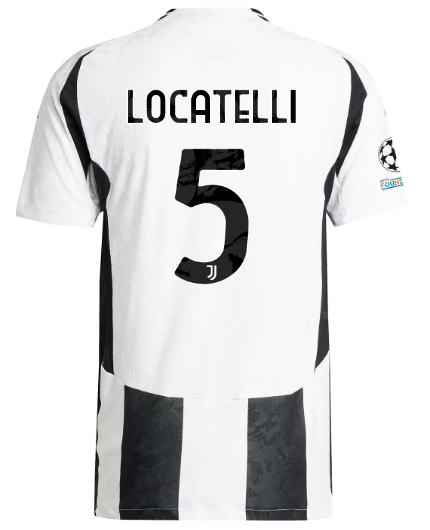 Official JUVENTUS HOME AUTHENTIC JERSEY 202425 – 5 – LOCATELLI – Champions League Pack Collection - Juventus FC Gear
