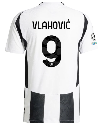 Official JUVENTUS HOME AUTHENTIC JERSEY 202425 – 9 – VLAHOVIĆ – Champions League Pack Collection - Juventus FC Gear