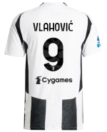Official JUVENTUS HOME AUTHENTIC JERSEY 202425 – 9 – VLAHOVIĆ – Serie A Pack Collection - Juventus FC Gear