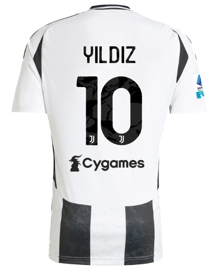 Official JUVENTUS HOME JERSEY 202425 – 10 – YILDIZ – Serie A Pack Collection - Juventus FC Gear