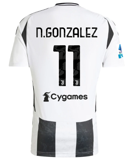 Official JUVENTUS HOME JERSEY 202425 – 11 – N.GONZALEZ – Serie A Pack Collection - Juventus FC Gear