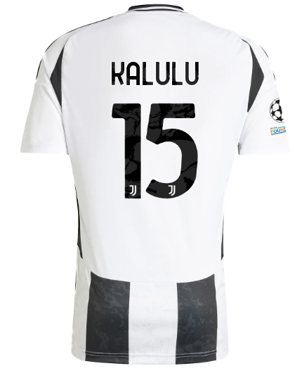 Official JUVENTUS HOME JERSEY 202425 – 15 – KALULU – Champions League Pack Collection - Juventus FC Gear
