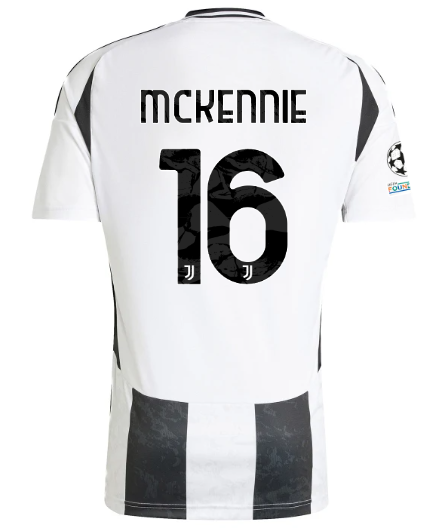 Official JUVENTUS HOME JERSEY 202425 – 16 – MCKENNIE – Champions League Pack Collection - Juventus FC Gear