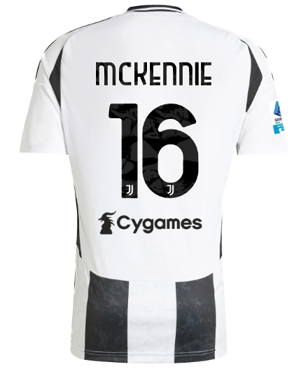 Official JUVENTUS HOME JERSEY 202425 – 16 – MCKENNIE – Serie A Pack Collection - Juventus FC Gear