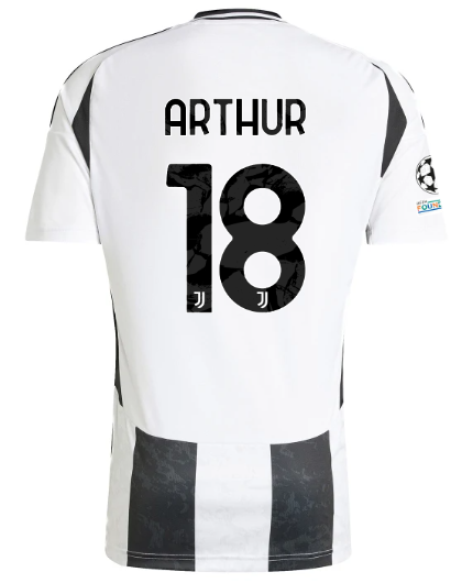 Official JUVENTUS HOME JERSEY 202425 – 18 – ARTHUR – Champions League Pack Collection - Juventus FC Gear