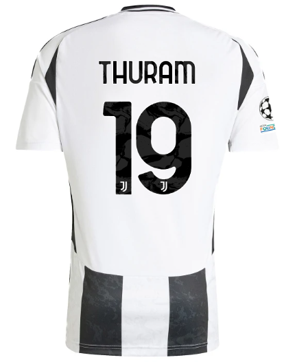 Official JUVENTUS HOME JERSEY 202425 – 19 – THURAM – Champions League Pack Collection - Juventus FC Gear