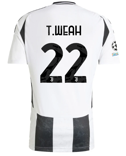 Official JUVENTUS HOME JERSEY 202425 – 22 – T.WEAH – Champions League Pack Collection - Juventus FC Gear
