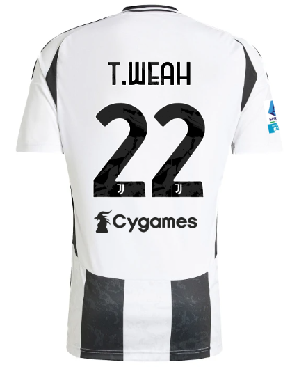 Official JUVENTUS HOME JERSEY 202425 – 22 – T.WEAH – Serie A Pack Collection - Juventus FC Gear