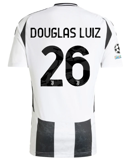 Official JUVENTUS HOME JERSEY 202425 – 26 – DOUGLAS LUIZ – Champions League Pack Collection - Juventus FC Gear