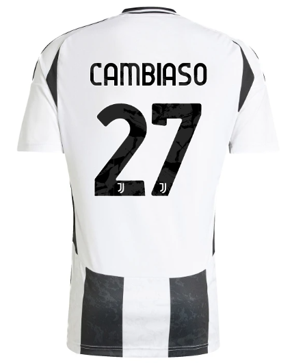 Official JUVENTUS HOME JERSEY 202425 – 27 – CAMBIASO Collection - Juventus FC Gear