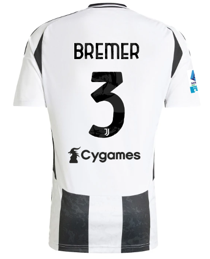 Official JUVENTUS HOME JERSEY 202425 – 3 – BREMER – Serie A Pack Collection - Juventus FC Gear
