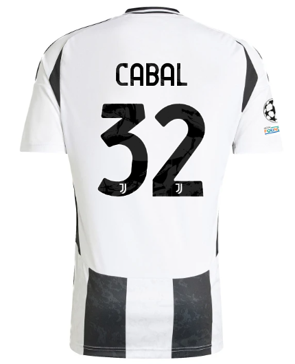 Official JUVENTUS HOME JERSEY 202425 – 32 – CABAL – Champions League Pack Collection - Juventus FC Gear