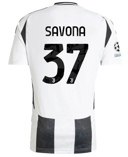 Official JUVENTUS HOME JERSEY 202425 – 37 – SAVONA – Champions League Pack Collection - Juventus FC Gear