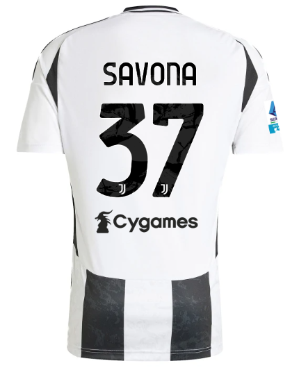 Official JUVENTUS HOME JERSEY 202425 – 37 – SAVONA – Serie A Pack Collection - Juventus FC Gear