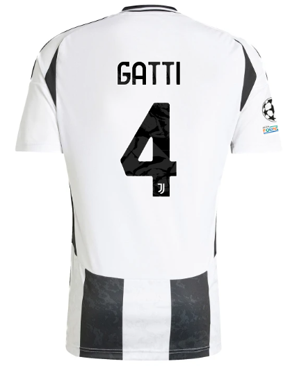 Official JUVENTUS HOME JERSEY 202425 – 4 – GATTI – Champions League Pack Collection - Juventus FC Gear