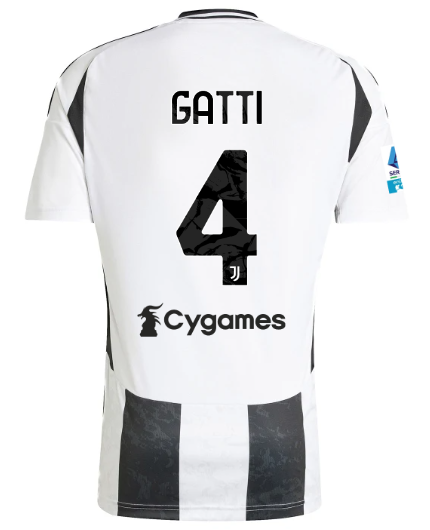 Official JUVENTUS HOME JERSEY 202425 – 4 – GATTI – Serie A Pack Collection - Juventus FC Gear