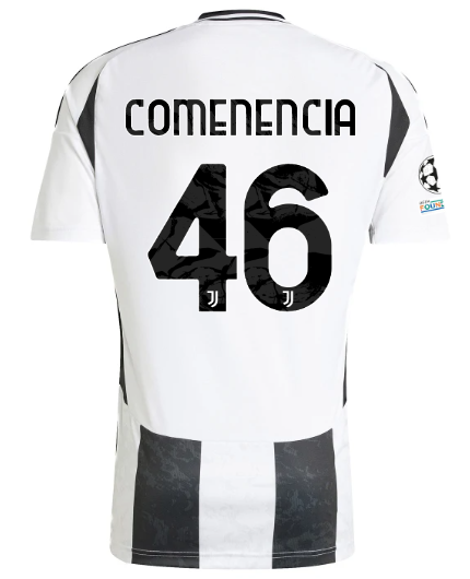 Official JUVENTUS HOME JERSEY 202425 – 46 – COMENENCIA – Champions League Pack Collection - Juventus FC Gear