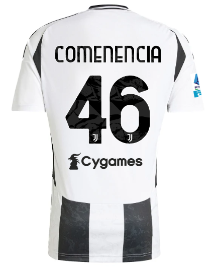 Official JUVENTUS HOME JERSEY 202425 – 46 – COMENENCIA – Serie A Pack Collection - Juventus FC Gear