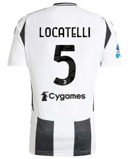 Official JUVENTUS HOME JERSEY 202425 – 5 – LOCATELLI – Serie A Pack Collection - Juventus FC Gear
