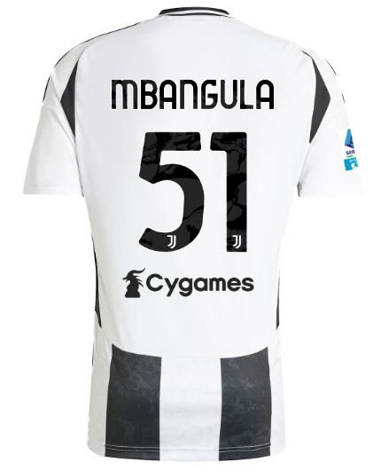 Official JUVENTUS HOME JERSEY 202425 – 51 – MBANGULA – Serie A Pack Collection - Juventus FC Gear