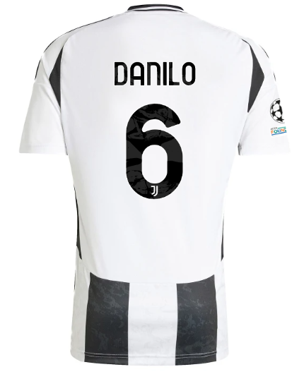 Official JUVENTUS HOME JERSEY 202425 – 6 – DANILO – Champions League Pack Collection - Juventus FC Gear