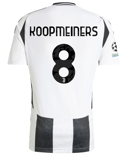 Official JUVENTUS HOME JERSEY 202425 – 8 – KOOPMEINERS – Champions League Pack Collection - Juventus FC Gear