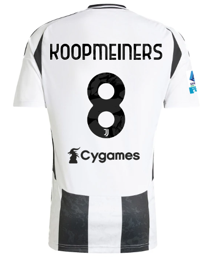 Official JUVENTUS HOME JERSEY 202425 – 8 – KOOPMEINERS – Serie A Pack Collection - Juventus FC Gear