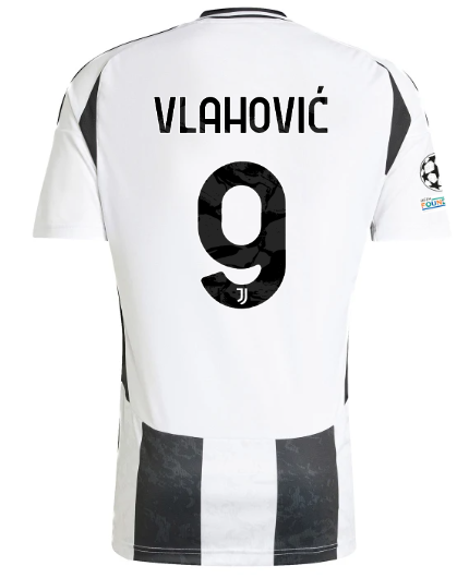 Official JUVENTUS HOME JERSEY 202425 – 9 – VLAHOVIĆ – Champions League Pack Collection - Juventus FC Gear