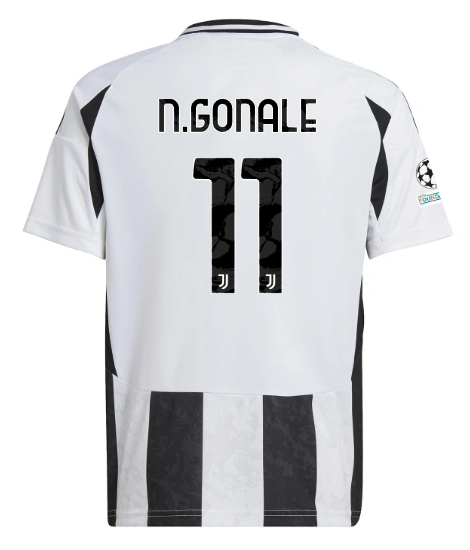 Official JUVENTUS HOME JERSEY 202425 – KIDS – 11 – N.GONZALEZ – Champions League Pack Collection - Juventus FC Gear