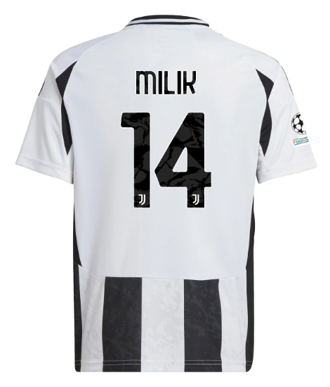 Official JUVENTUS HOME JERSEY 202425 – KIDS – 14 – MILIK – Champions League Pack Collection - Juventus FC Gear