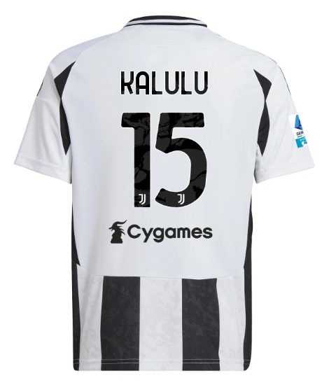Official JUVENTUS HOME JERSEY 202425 – KIDS – 15 – KALULU – Serie A Pack Collection - Juventus FC Gear