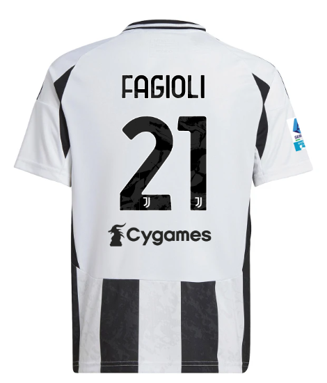 Official JUVENTUS HOME JERSEY 202425 – KIDS – 21 – FAGIOLI – Serie A Pack Collection - Juventus FC Gear
