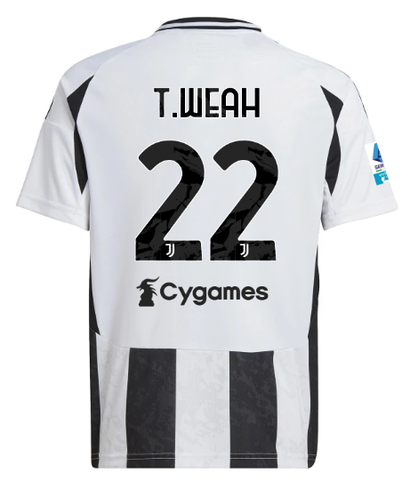 Official JUVENTUS HOME JERSEY 202425 – KIDS – 22 – T.WEAH – Serie A Pack Collection - Juventus FC Gear