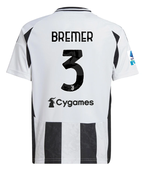 Official JUVENTUS HOME JERSEY 202425 – KIDS – 3 – BREMER – Serie A Pack Collection - Juventus FC Gear
