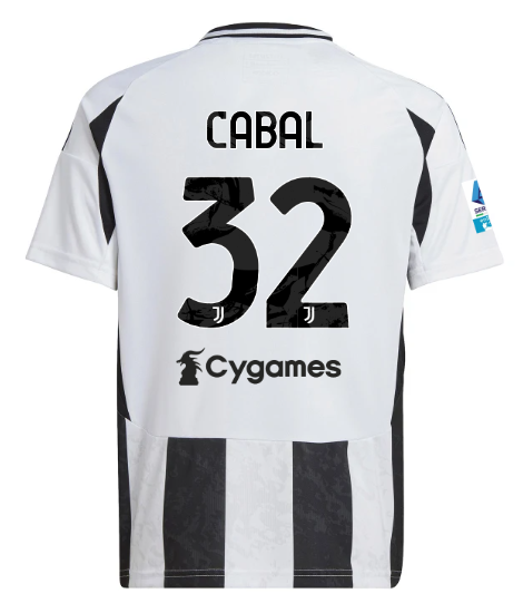 Official JUVENTUS HOME JERSEY 202425 – KIDS – 32 – CABAL – Serie A Pack Collection - Juventus FC Gear