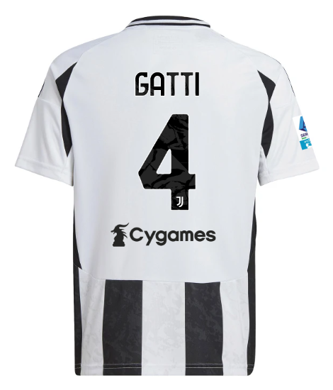 Official JUVENTUS HOME JERSEY 202425 – KIDS – 4 – GATTI – Serie A Pack Collection - Juventus FC Gear