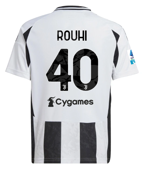Official JUVENTUS HOME JERSEY 202425 – KIDS – 40 – ROUHI – Serie A Pack Collection - Juventus FC Gear