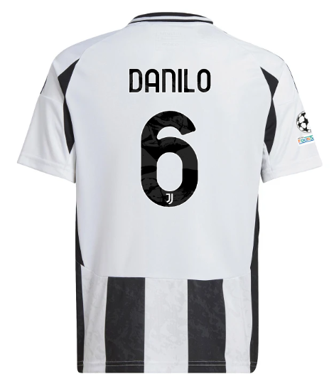 Official JUVENTUS HOME JERSEY 202425 – KIDS – 6 – DANILO – Champions League Pack Collection - Juventus FC Gear