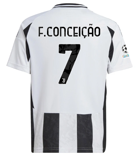 Official JUVENTUS HOME JERSEY 202425 – KIDS – 7 – F.CONCEIÇÃO – Champions League Pack Collection - Juventus FC Gear