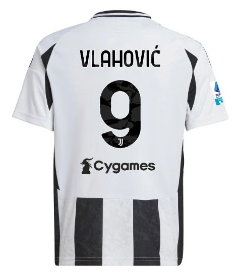 Official JUVENTUS HOME JERSEY 202425 – KIDS – 9 – VLAHOVIĆ – Serie A Pack Collection - Juventus FC Gear